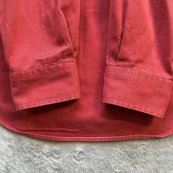 VTG 90s Ralph Lauren Red Cotton Twill Button Down Shirt Men's L Classic Preppy - Picture 13 of 14